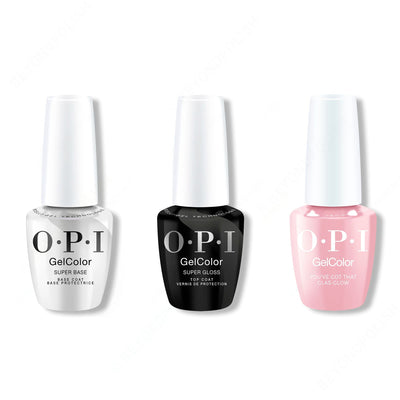 OPI GelColor Intelli-Gel Combo - Super Base Coat, Super Gloss Top Coat & You’ve Got That Glas-glow - Gel Polish at Beyond Polish