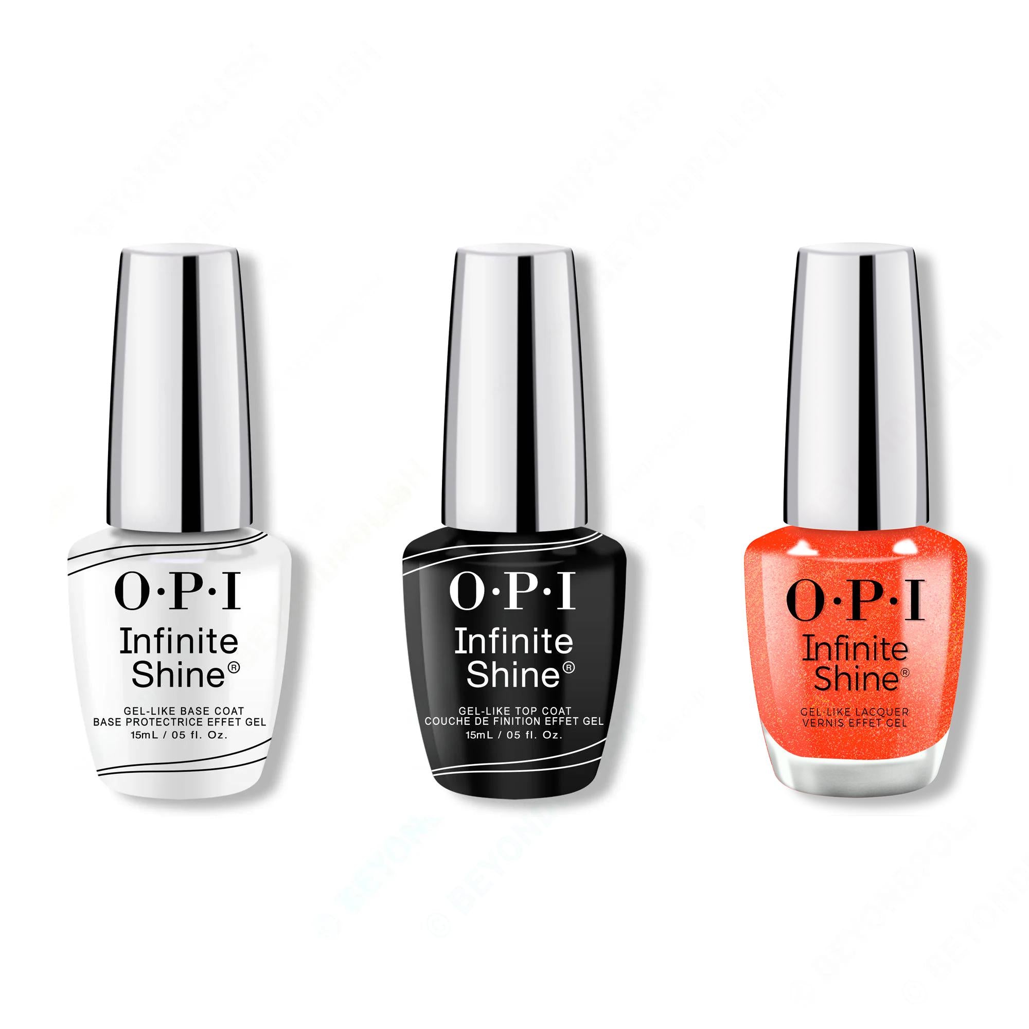 OPI - Infinite Shine Combo - Base, Top & Shock Em Orange - OPIcons Spring 2026 - Nail Lacquer at Beyond Polish