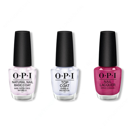 OPI - Nail Lacquer Combo - Base, Top & A Rose At Dawn... Broke By Noon 0.5 oz - #NLV11