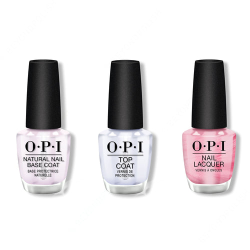 OPI - Nail Lacquer Combo - Base, Top & Aphrodite's Pink Nightie 0.5 oz - #NLG01