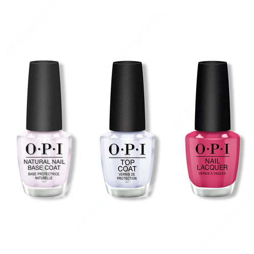 OPI - Nail Lacquer Combo - Base, Top & Aurora Berry-alis 0.5 oz - #NLI64