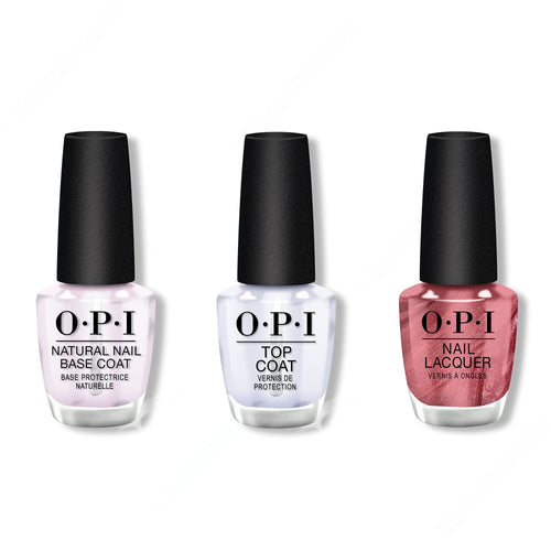 OPI - Nail Lacquer Combo - Base, Top & Chicago Champagne Toast 0.5 oz - #NLS63
