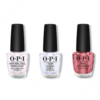 OPI - Nail Lacquer Combo - Base, Top & Chicago Champagne Toast 0.5 oz - #NLS63 - Nail Lacquer at Beyond Polish