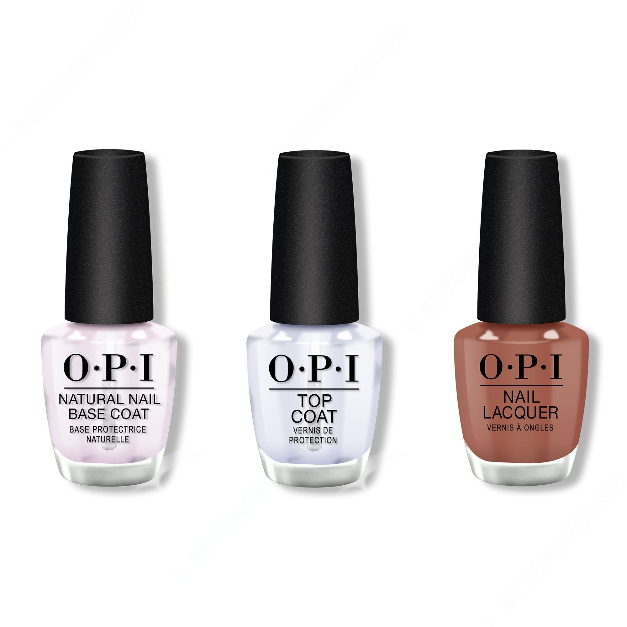 OPI - Nail Lacquer Combo - Base, Top & Chocolate Moose 0.5 oz - #NLC89 - Nail Lacquer at Beyond Polish