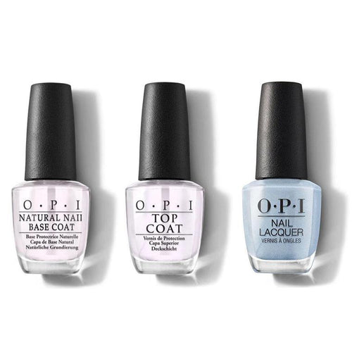 OPI - Nail Lacquer Combo - Base, Top & Did You See Those Mussels? 0.5 oz - #NLE98