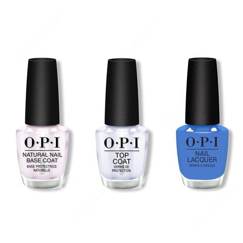 OPI - Nail Lacquer Combo - Base, Top & Dream Come Blue