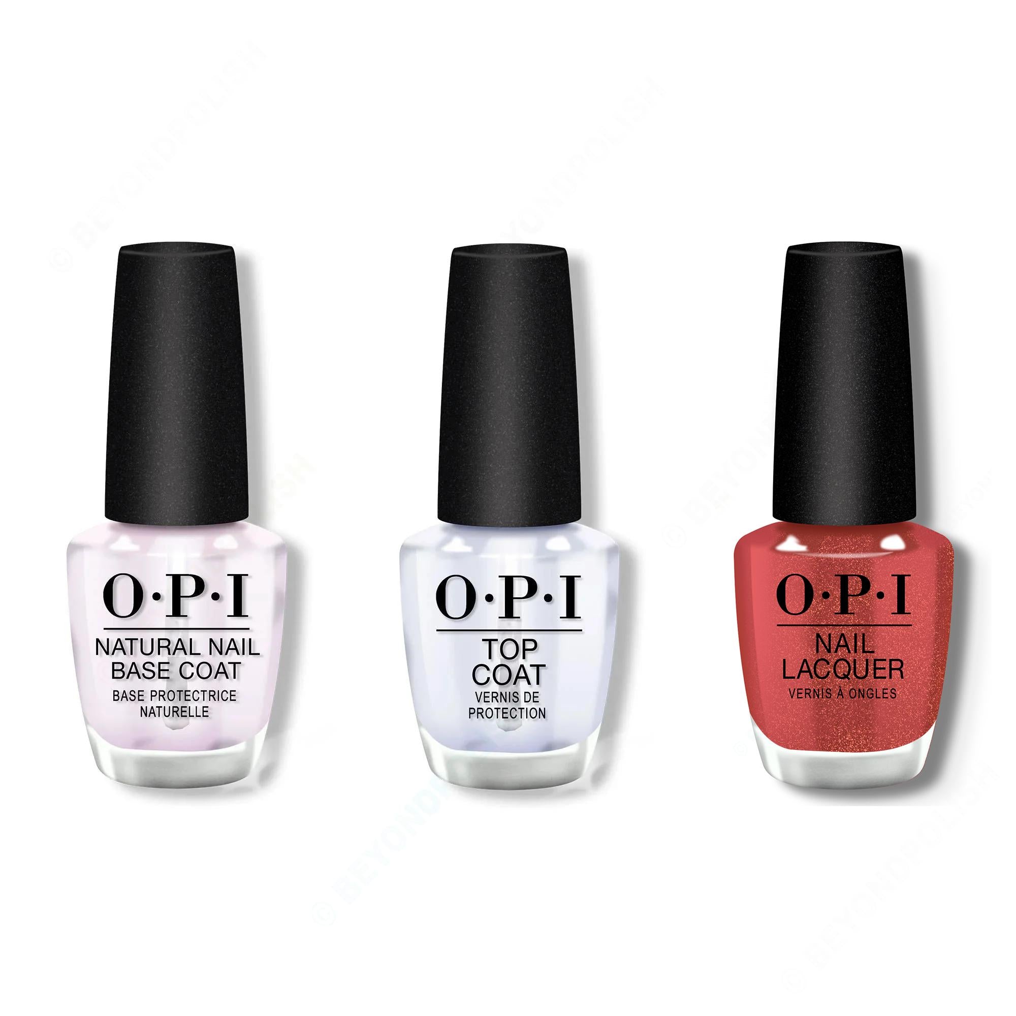 OPI - Nail Lacquer Combo - Base, Top & Ginger Snapped - Nail Lacquer at Beyond Polish