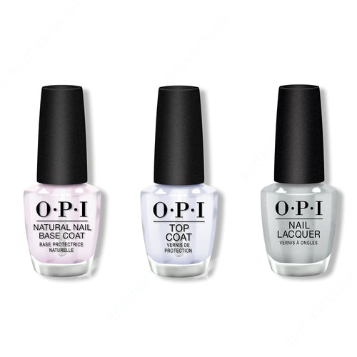 OPI - Nail Lacquer Combo - Base, Top & I Can Never Hut Up 0.5 oz - #NLF86