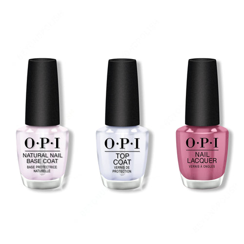 OPI - Nail Lacquer Combo - Base, Top & Just Lanai-ing Around 0.5 oz - #NLH72