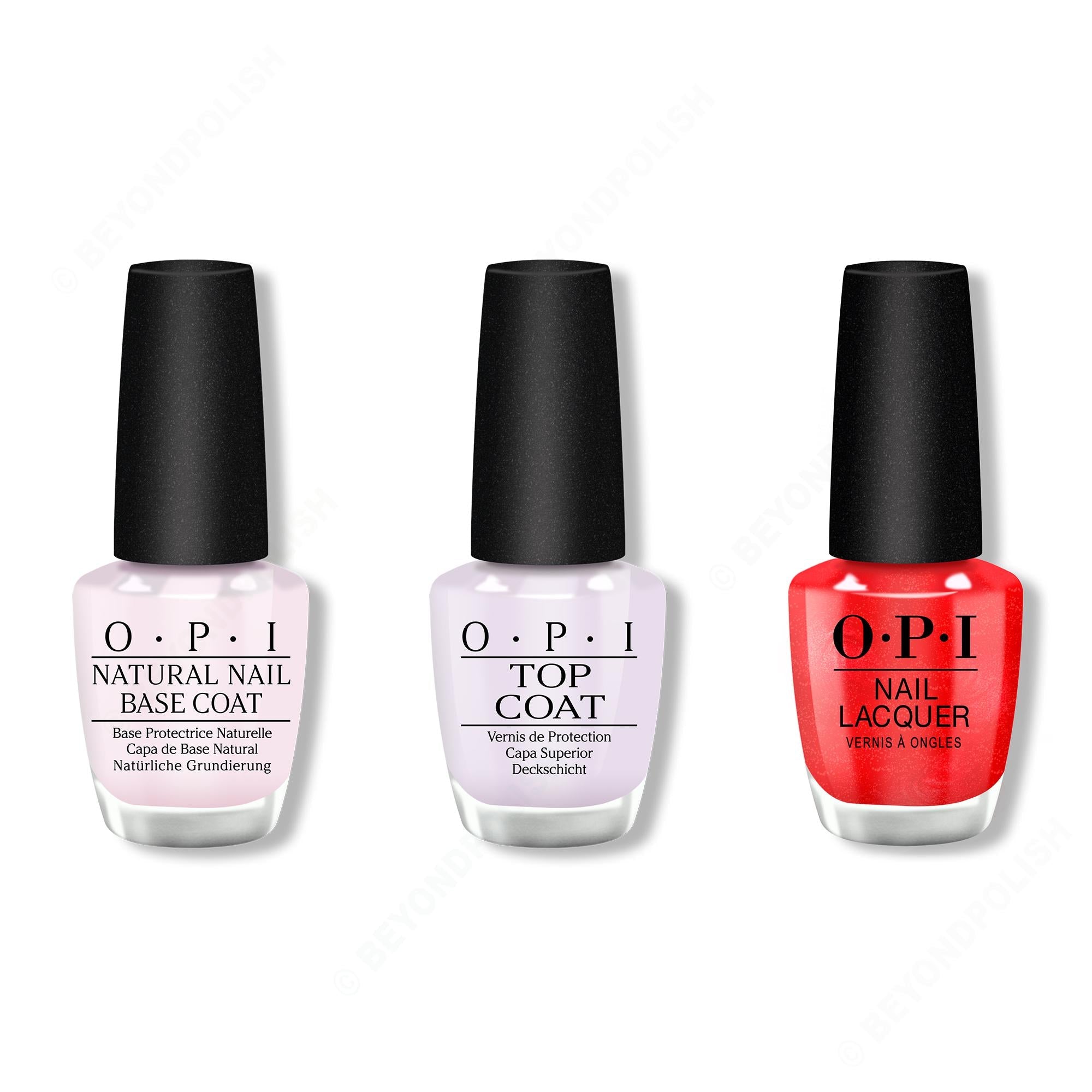 OPI - Nail Lacquer Combo - Base, Top & Kiss My Aries - Nail Lacquer at Beyond Polish