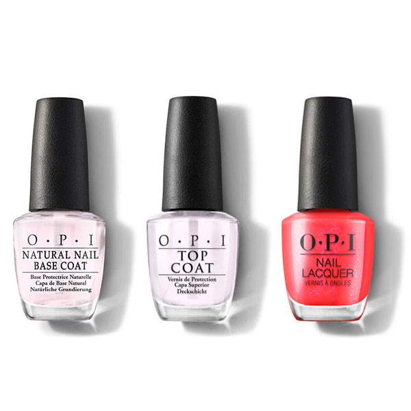 OPI - Nail Lacquer Combo - Base, Top & Left Your Texts On Red - Nail Lacquer at Beyond Polish