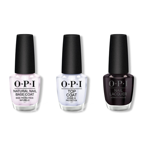 OPI - Nail Lacquer Combo - Base, Top & Lincoln Park After Dark 0.5 oz - #NLW42