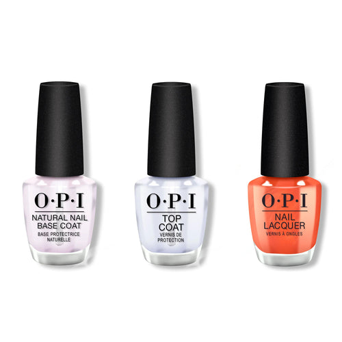 OPI - Nail Lacquer Combo - Base, Top & Liquid Fire
