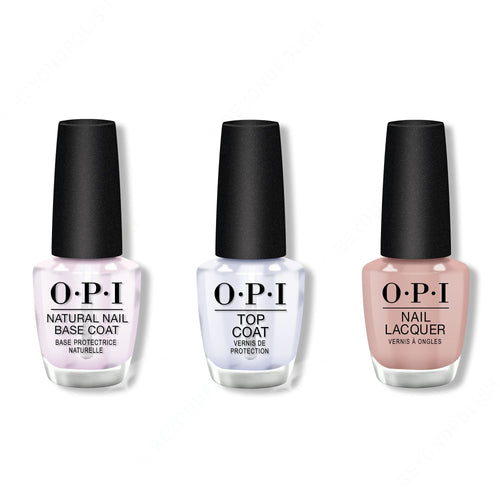 OPI - Nail Lacquer Combo - Base, Top & Machu Peach-u 0.5 oz - #NLP36