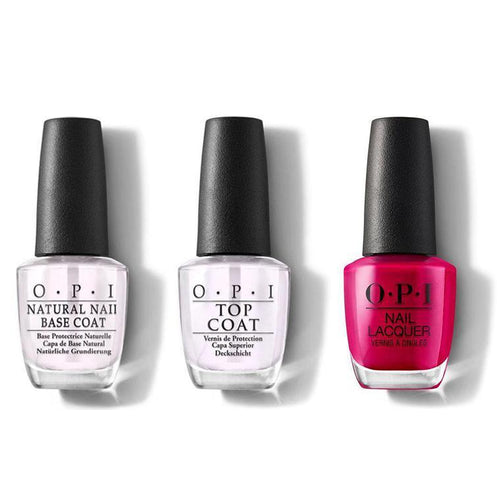 OPI - Nail Lacquer Combo - Base, Top & Madam President 0.5 oz - #NLW62