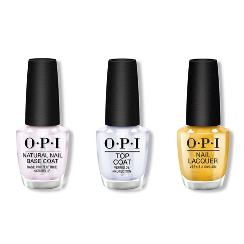 OPI - Nail Lacquer Combo - Base, Top & Metallic Rewind