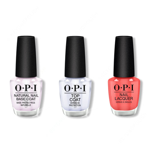 OPI - Nail Lacquer Combo - Base, Top & My Address is Hollywood - #NLT31