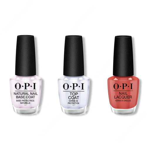 OPI - Nail Lacquer Combo - Base, Top & My Solar Clock is Ticking 0.5 oz - #NLP38