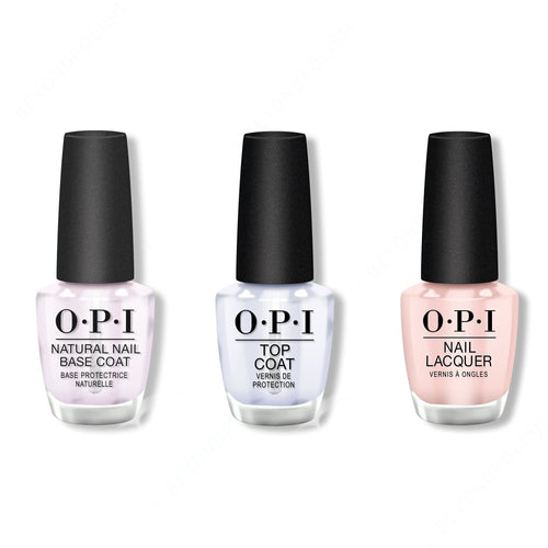 OPI - Nail Lacquer Combo - Base, Top & My Very First Knockwurst 0.5 oz - #NLG20