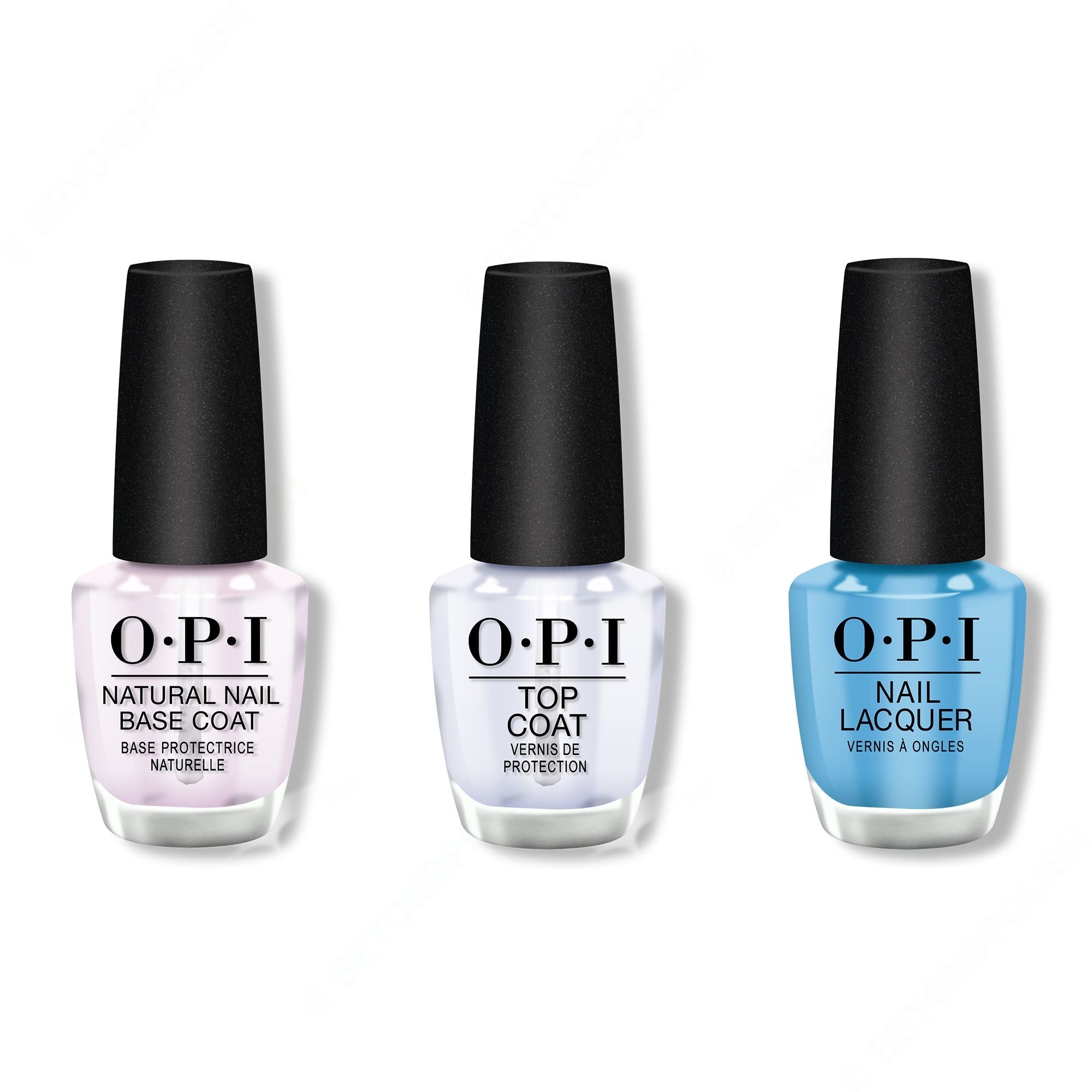 OPI - Nail Lacquer Combo - Base, Top & No Room for the Blues 0.5 oz - #NLB83 - Nail Lacquer at Beyond Polish