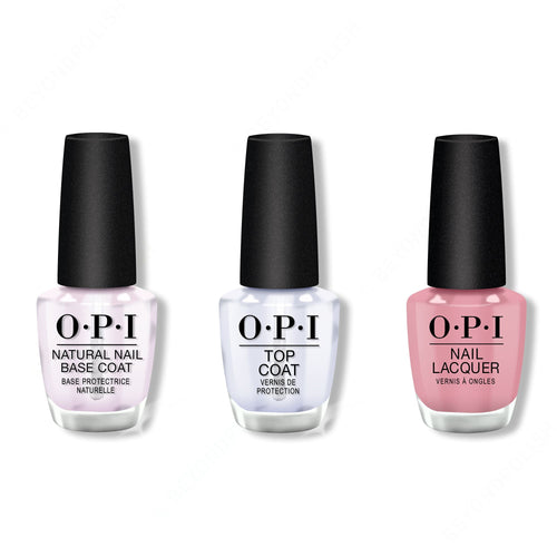 OPI - Nail Lacquer Combo - Base, Top & Rice Rice Baby 0.5 oz - #NLT80