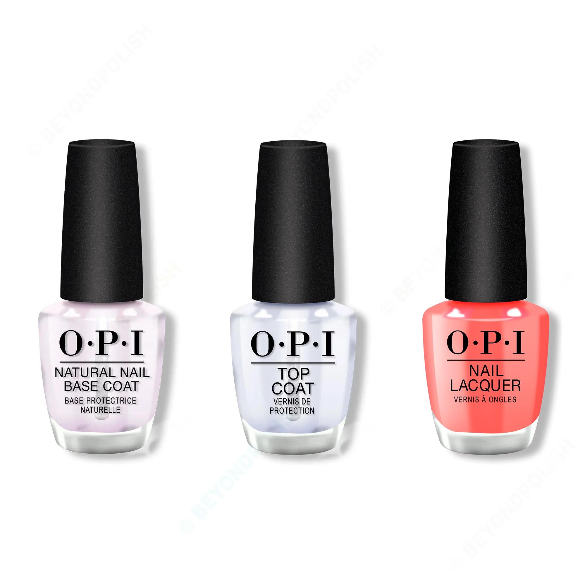 OPI - Nail Lacquer Combo - Base, Top & Shrimp Cocktail - OPIcons Spring 2026 - Nail Lacquer at Beyond Polish