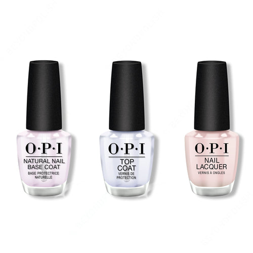OPI - Nail Lacquer Combo - Base, Top & Stop It I'm Blushing! 0.5 oz - #NLT74
