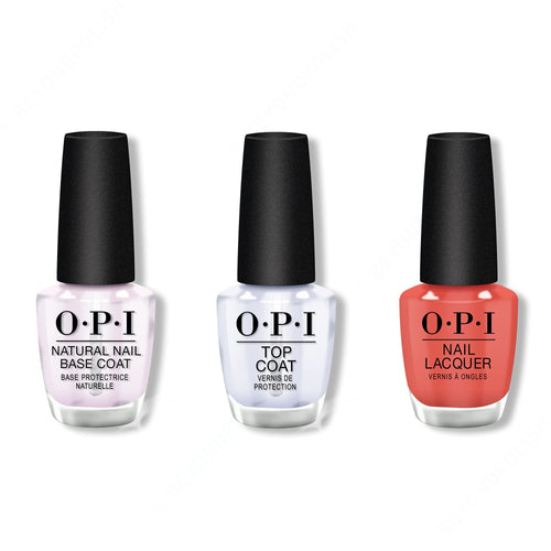 OPI - Nail Lacquer Combo - Base, Top & Tempura-ture is Rising! 0.5 oz - #NLT89