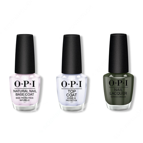 OPI - Nail Lacquer Combo - Base, Top & Things I've Seen In Aber-green 0.5 oz - #NLU15