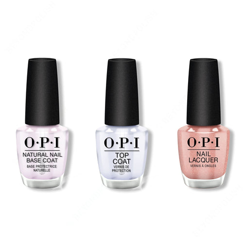 OPI - Nail Lacquer Combo - Base, Top & Worth a Pretty Penne 0.5 oz - #NLV27