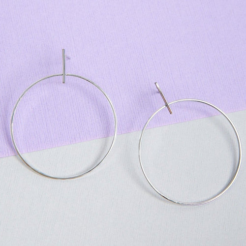 Orb White Gold Plated Earrings