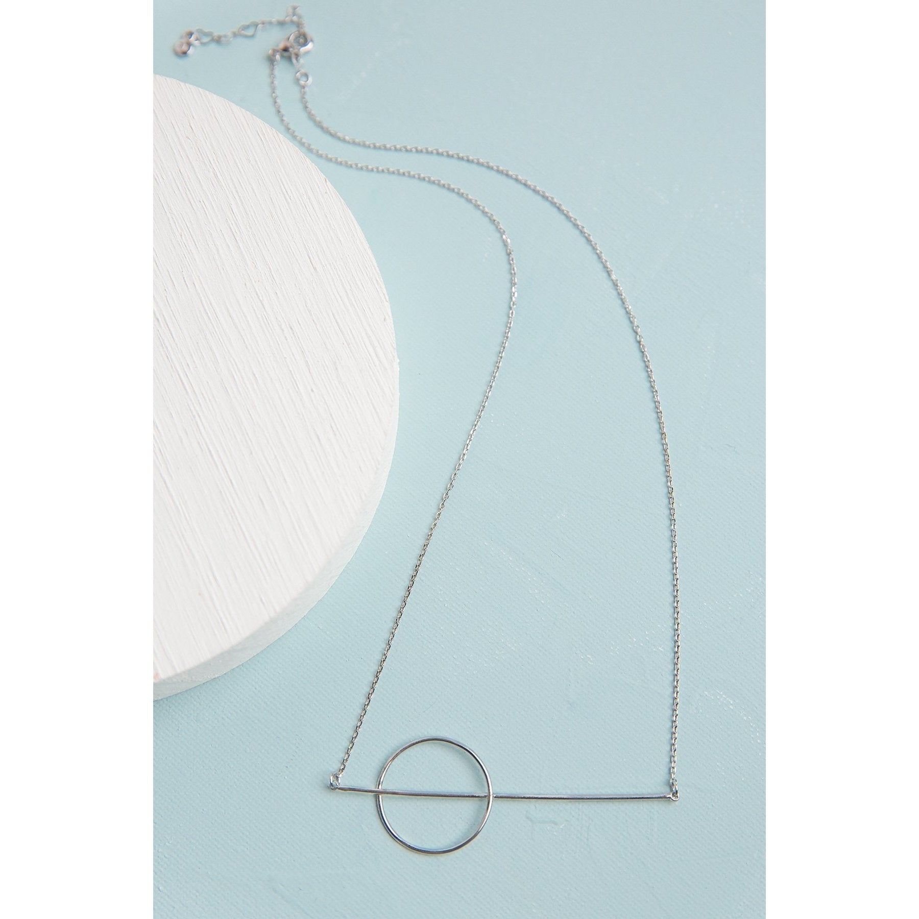 Orbit White Gold Plated Necklace - Necklaces at Beyond Polish