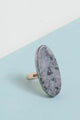 Oval Stone Ring in Gray - Rings at Beyond Polish