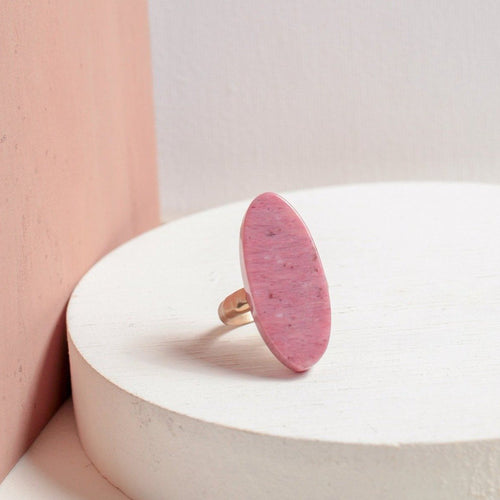 Oval Stone Ring in Red