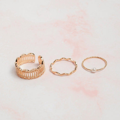 Pearl Stacked Ring Set
