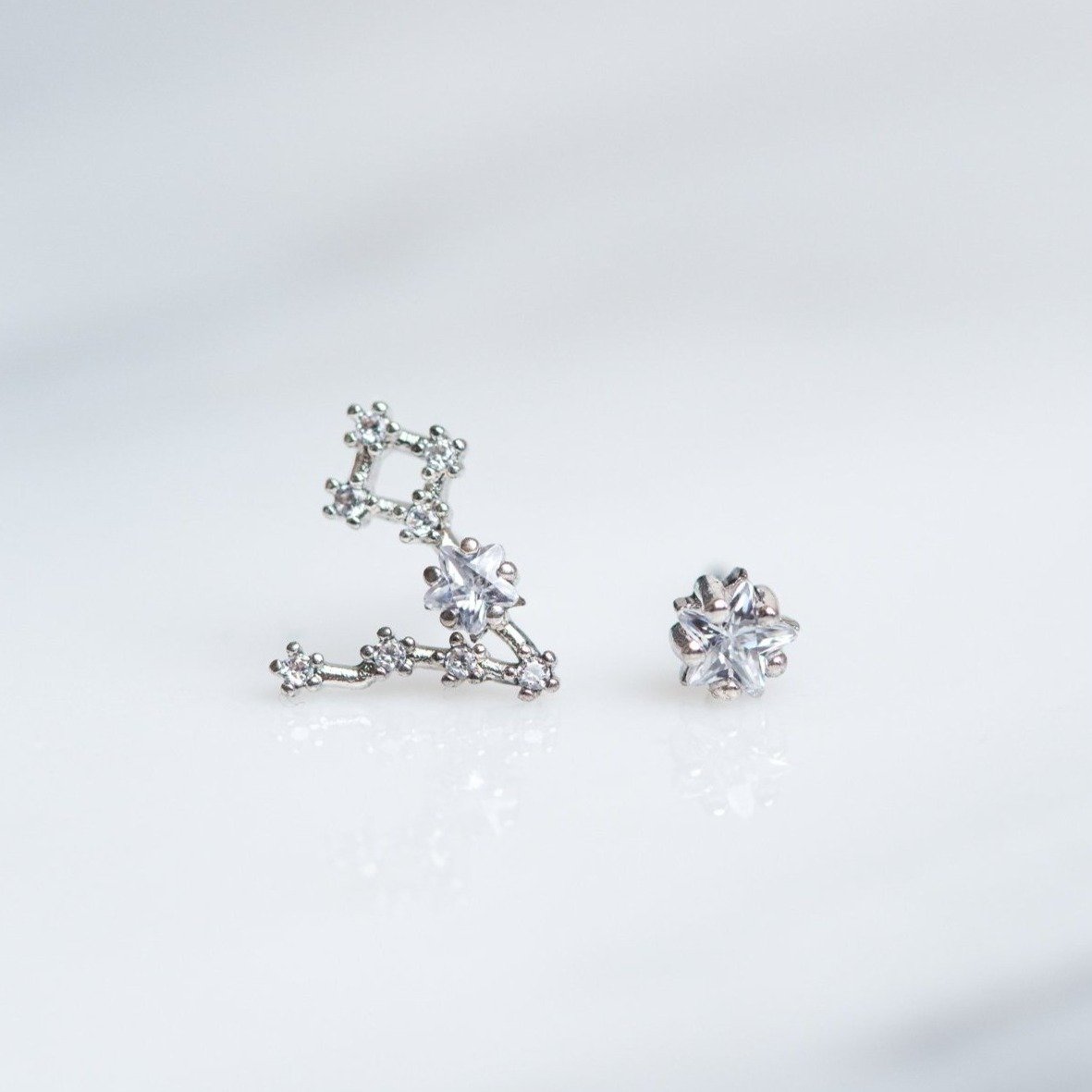 Pisces 24k White Gold Plated Studs - Earrings at Beyond Polish