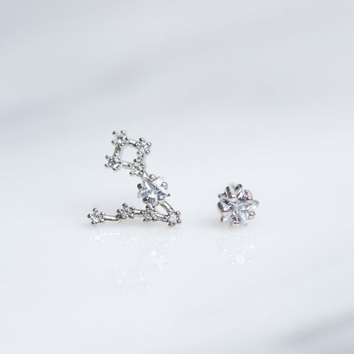 Pisces 24k White Gold Plated Studs