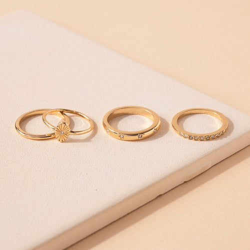 Rays Gold Rings Set