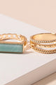 Rectangle Stone Ring Set - Rings at Beyond Polish