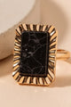 Rectangular Stone Metal Ring in Black - Rings at Beyond Polish