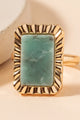 Rectangular Stone Metal Ring in Green - Rings at Beyond Polish