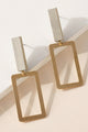 Rectangular Wood Dangling Earrings - Bracelets at Beyond Polish