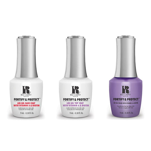 Red Carpet Manicure - Fortify & Protect Combo - Base, Top & Curtain Call 0.3 oz