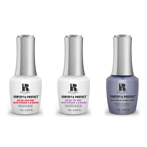 Red Carpet Manicure - Fortify & Protect Combo - Base, Top & Running The Show 0.3 oz