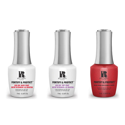 Red Carpet Manicure - Fortify & Protect Combo - Base, Top & Scarlet Superstar 0.3 oz