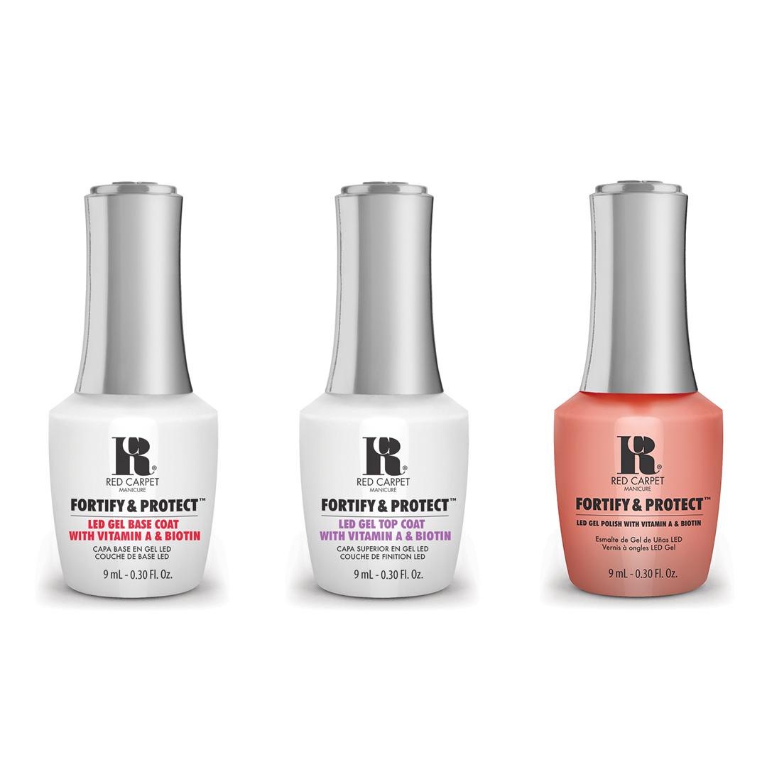 Red Carpet Manicure - Fortify & Protect Combo - Base, Top & Sunset Cruising 0.3 oz - Gel Polish at Beyond Polish
