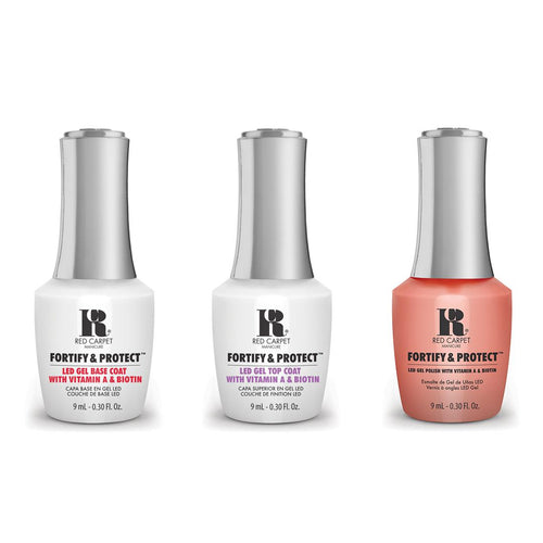 Red Carpet Manicure - Fortify & Protect Combo - Base, Top & Sunset Cruising 0.3 oz