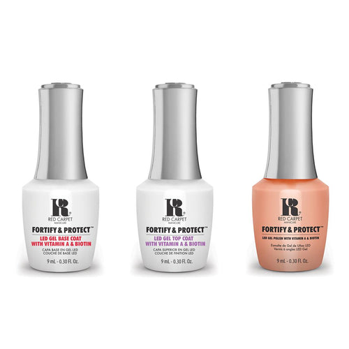 Red Carpet Manicure - Fortify & Protect Combo - Base, Top & The Camera Loves Me 0.3 oz