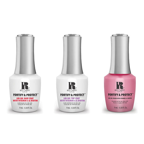 Red Carpet Manicure - Fortify & Protect Combo - Base, Top & Very Important Pink 0.3 oz