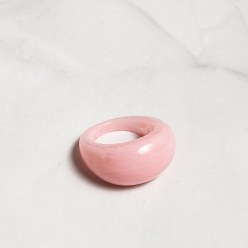 Resin Dome Ring in Pink